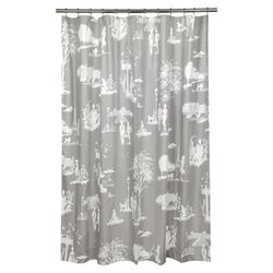 Madeline Cotton Shower Curtain in Gray