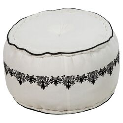 Pouf in Ivory & Black