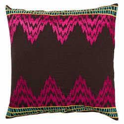 Zig Zag Pillow in Brown & Magenta