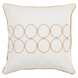 Circle Bamboo Pillow in White