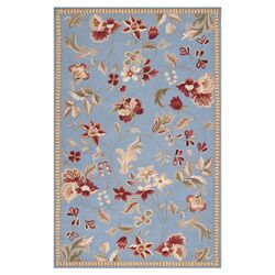 Floral Robin's Egg Blue & Carnelian Rug