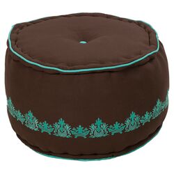 Pouf in Brown & Teal