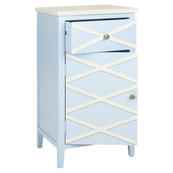 Brandy 1 Drawer Nightstand in Light Blue & White Brandy 1 Drawer Nightstand in Light Blue & White