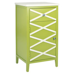 Brandy 1 Drawer Nightstand in Green & White Brandy 1 Drawer Nightstand in Green & White