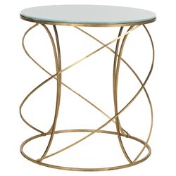 Cagney Nightstand in Gold & White