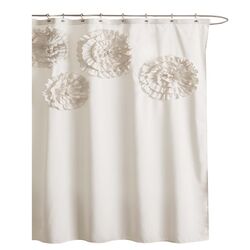 Glamour Flower Shower Curtain in White