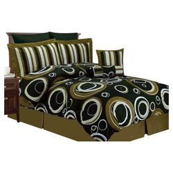 Luxor Treasures Torino 8 Piece Bed in a Bag Set in Green