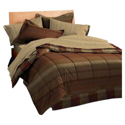 Chevron 7 Piece Bed in a Bag Set in Brown