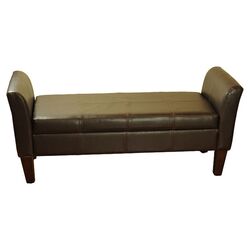 Upholstered Storage Bedroom Bench in Espresso