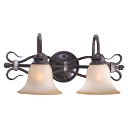 Covey 2 Light Wall Sconce Light in Black Walnut Covey 2 Light Wall Sconce Light in Black Walnut