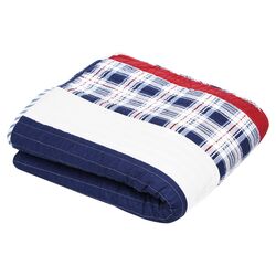 Nautical Stripe Cotton Throw in Red, White & Blue