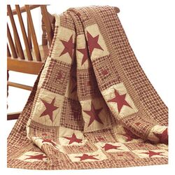 Vintage Star Cotton Quilted Throw in Wine