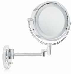 Lighted Magnifying Wall Mirror in Chrome