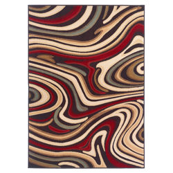 Laguna Charcoal Swirls Abstract 5' x 7' Rug