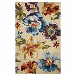 Sonesta Pale Yellow Flora Contemporary Rug