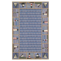 Colonial Lighthouse Nautical Novelty Rug