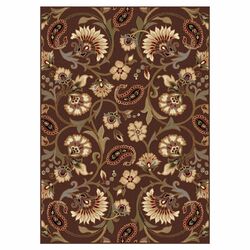 Elegance Brown Floral 5' x 7' Rug