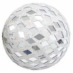 Mirrored Mosaic Ball in Silver (Set of 4)