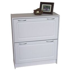 Storage and Organization Deluxe Double Shoe Cabinet in White