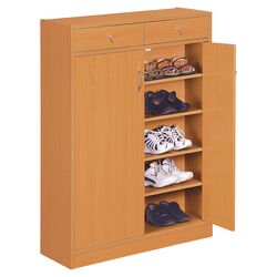 Grande 5 Shelf Shoe Cabinet in Walnut