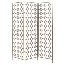 Mirror 3 Panel Room Divider Screen in Antique Gold
