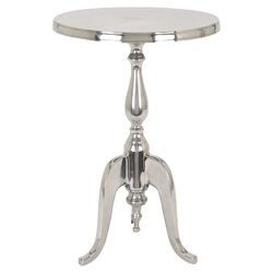 Round End Table in Silver