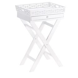 Serving Tray End Table in White
