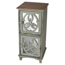 Mirrored Accent Cabinet in Mint & Natural