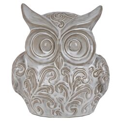 Ceramic Owl Figurine in Antique Cream