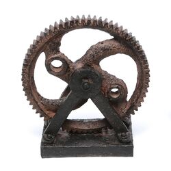 Industrial Style Rusted Gear Décor in Bronze
