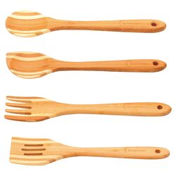 4 Piece Bamboo Serving Set in Natural