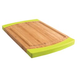 Rounded Bamboo Chopping Board in Lime Green & Natural