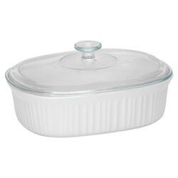 French Oval Casserole Dish in White