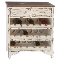 Classic Wood 18 Bottle Wine Cabinet in White