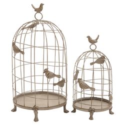 2 Piece Bird Cage Decor Set in Beige