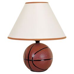 Ceramic Basketball Table Lamp in Brown