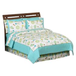 Layla Collection 4 Piece Twin Bedding Set in Teal & White