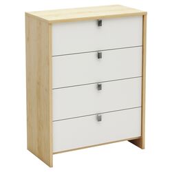 Cookie 4 Drawer Standard Chest in Champagne & White