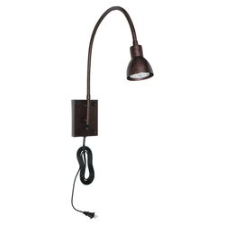 LED Spot Gooseneck Wall Light in Rust