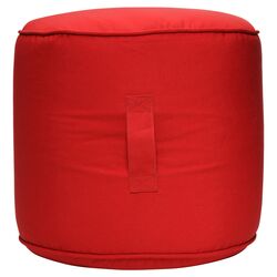 Solid Bean Bag Ottoman in Red