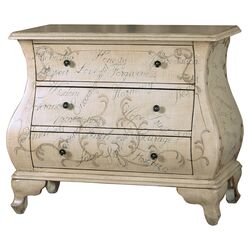 3 Drawer Bombe Chest in Ivory