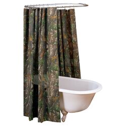 Cotton Shower Curtain in Woodland Green