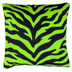Zebra Square Pillow in Lime