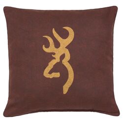 Buckmark Logo Square Pillow in Tan