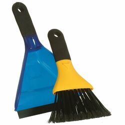 2 Piece Dust Pan Set in Blue & Yellow