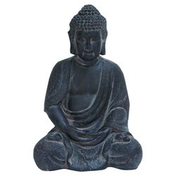Fiber Clay Buddha in Antique Black