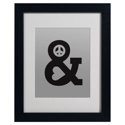 Peace and Love Framed Wall Art in Mono Peace and Love Framed Wall Art in Mono