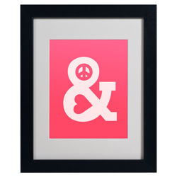 Peace and Love Framed Wall Art in Pink Peace and Love Framed Wall Art in Pink