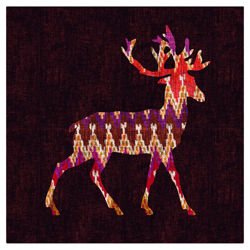 Ikat Deer Canvas Wall Art Ikat Deer Canvas Wall Art