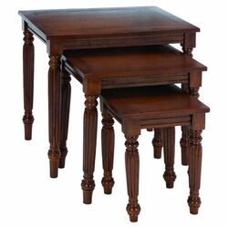 3 Piece Nesting Table Set in Matte Brown